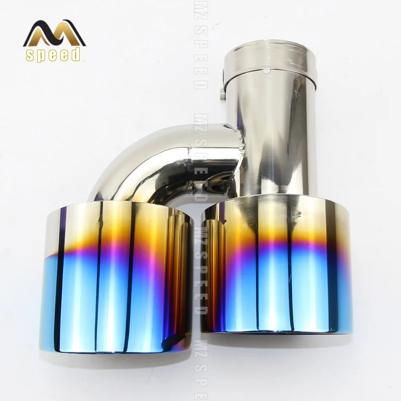 Car Accessories Stainless Steel H type Dual Outlet Left And Right Long And Short Exhaust Pipe Muffler Tail Throat