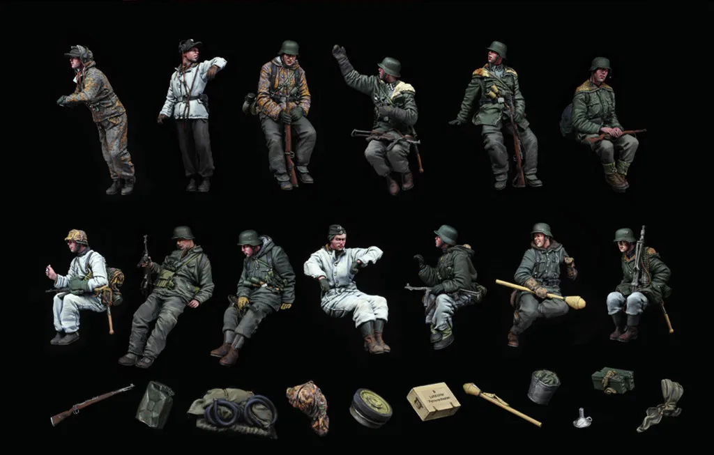 1/35 Resin Model Figure GK,Big Set (13 fig and accessories),No tanks,Unassembled and unpainted kit