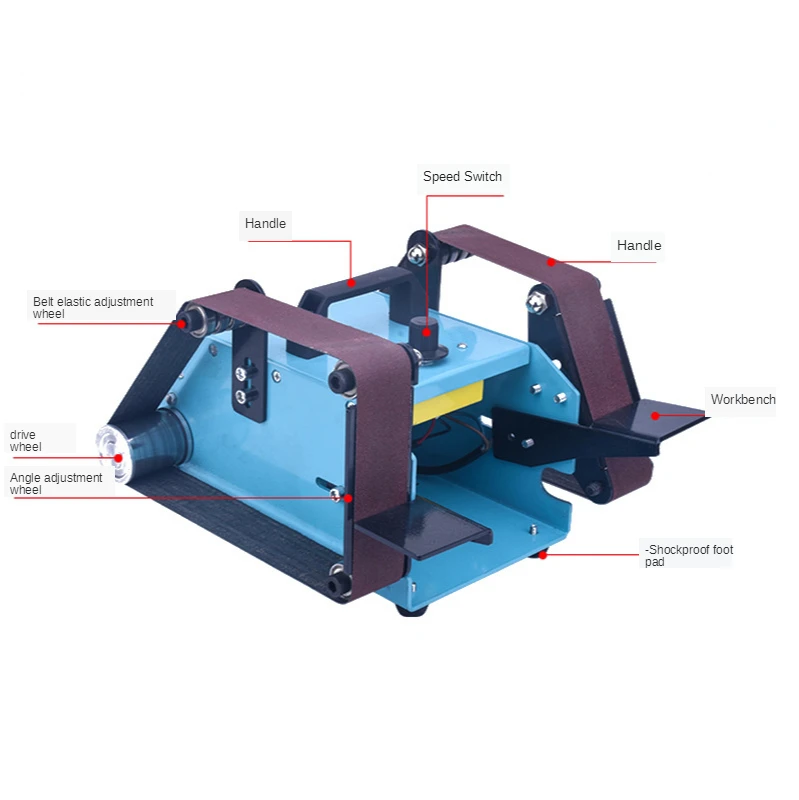 Multifunctional desktop dual-shaft belt machine sanding machine polishing machine grinding wheel machine sandpaper machine