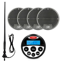 Waterproof Boat Radio Marine Stereo Bluetooth Audio Receiver FM AM MP3 Car Player+3inch Marine Speaker For RV ATV Yacht Motorcyl