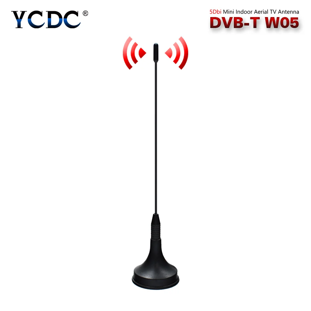 5dbi Antenna 174-230 MHz & 470-862MHz Antenna TV Coaxial Male Connector With Magnetic Base For DVB-T TV HDTV Digital Freeview