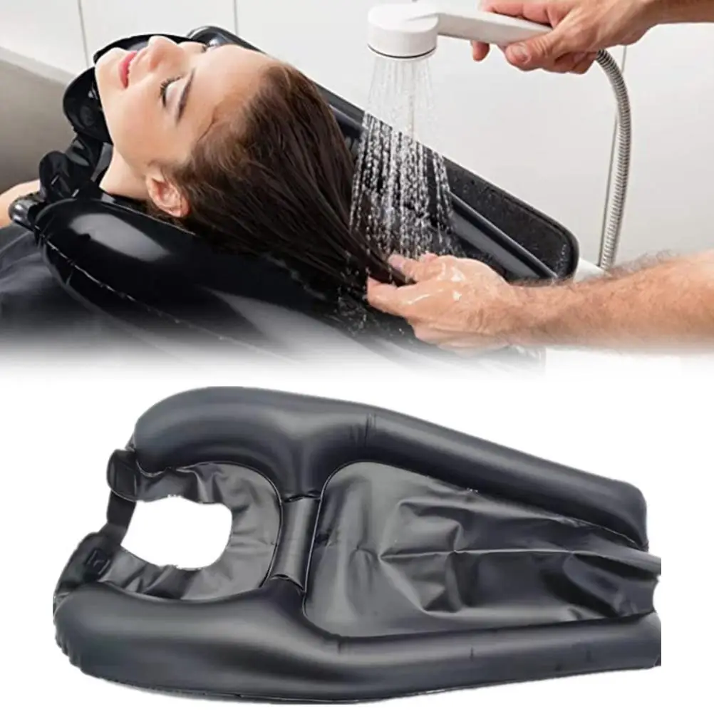 

PVC Inflatable Shampoo Basins Salon Portable Shampoo Pad Material Sink Hair At Home Folding Hairdressing Head Tray