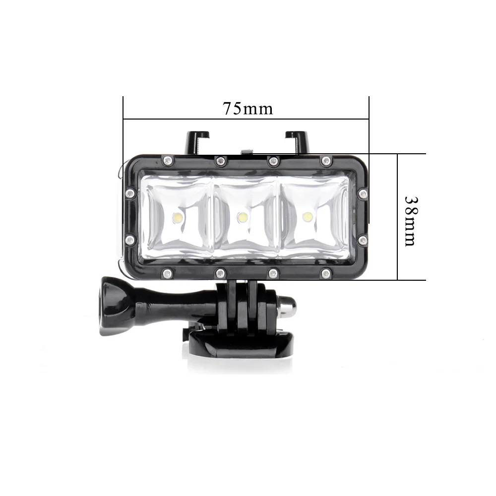 GloryStar latarka lampa podwodna nurkowanie wodoodporna lampa błyskowa LED do montażu wideo dla GoPro SJCAM SJ4000 H9 H9R xiaomi yi OSMO — zdjęcie 4
