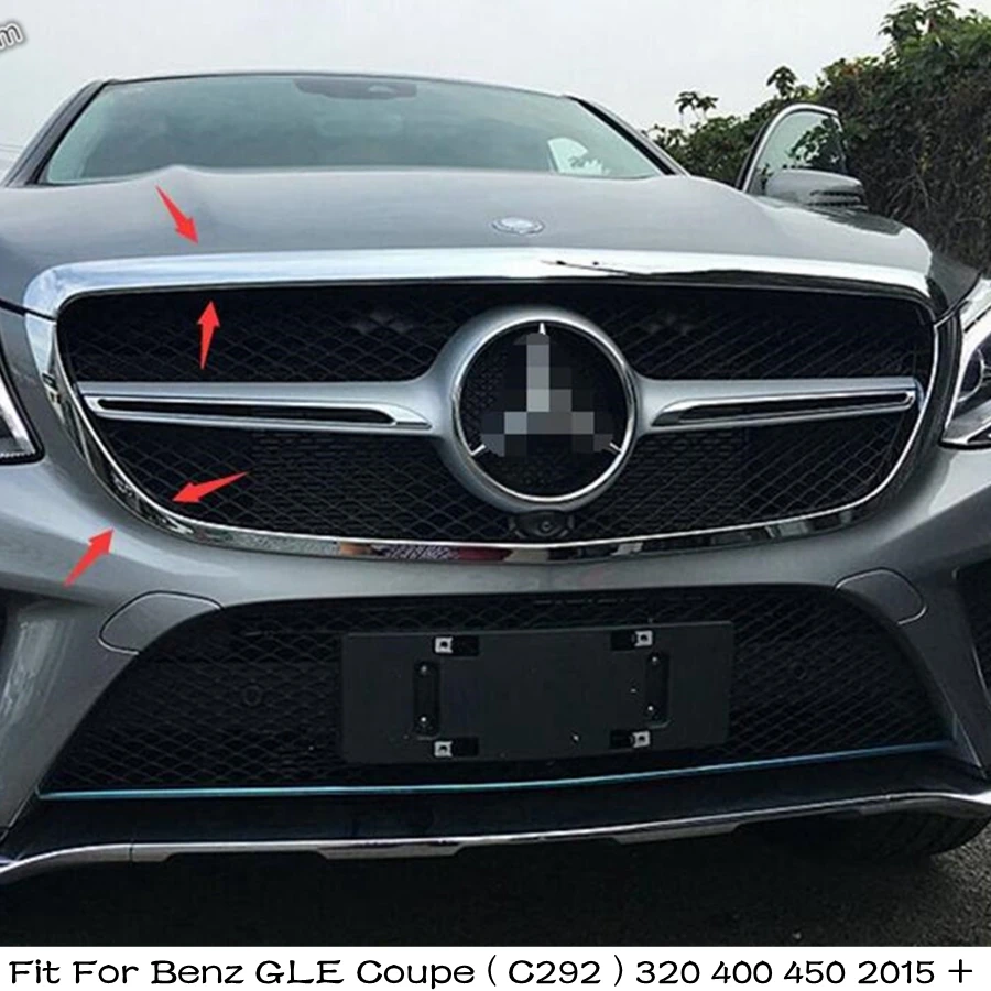

Lapetus Exterior Accessories Front Grille Grill Cover Trim ABS Fit For Mercedes Benz GLE Coupe ( C292 ) 320 400 450 2015 - 2017