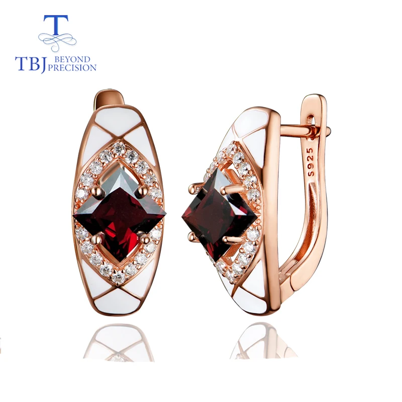 women Jewelry set natural Mozambique Garnet gemstone Fine Ring earring 925 sterling silver for wife gift