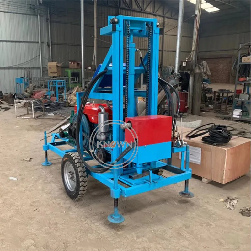 Diesel Type Water Well Drilling Machine Portable 22Horsepower Borehole Drilling Rig of Wells Deep for Domestic and Farm Use