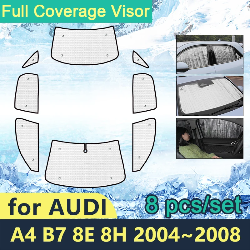 

Full Cover Sunshades For Audi A4 B7 8E 8H 2004 2005 2006 2007 2008 Car Side Windows Windshields Accessories Sun Protection Visor