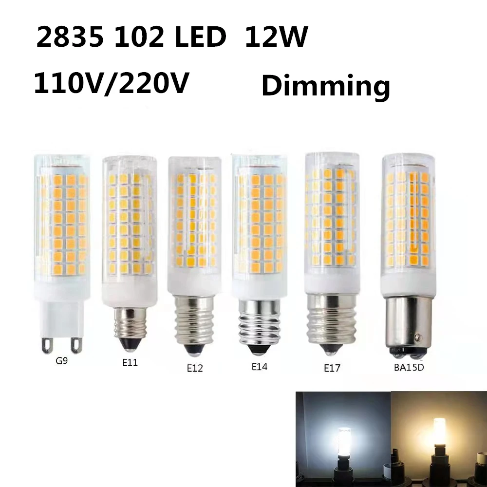 

5Pcs/Lot G9 G4 G8 GY6.35 E14 E17 Dimming LED Lamp AC110V/220V 7W 9W 12W Ceramic SMD2835 LED Bulb Spotlight replace Halogen light