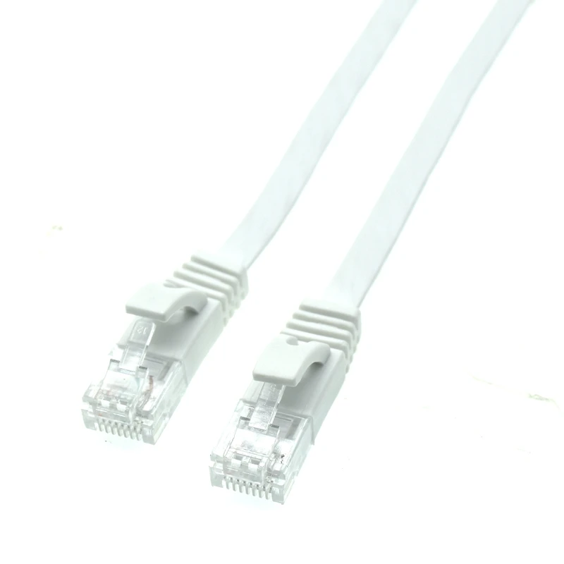 0.2m 0.5m 1m 2M 3m 10ft 5m 10m 15m 20m 30m cable CAT6 Flat UTP Ethernet Network Cable RJ45 Patch LAN cable black white color