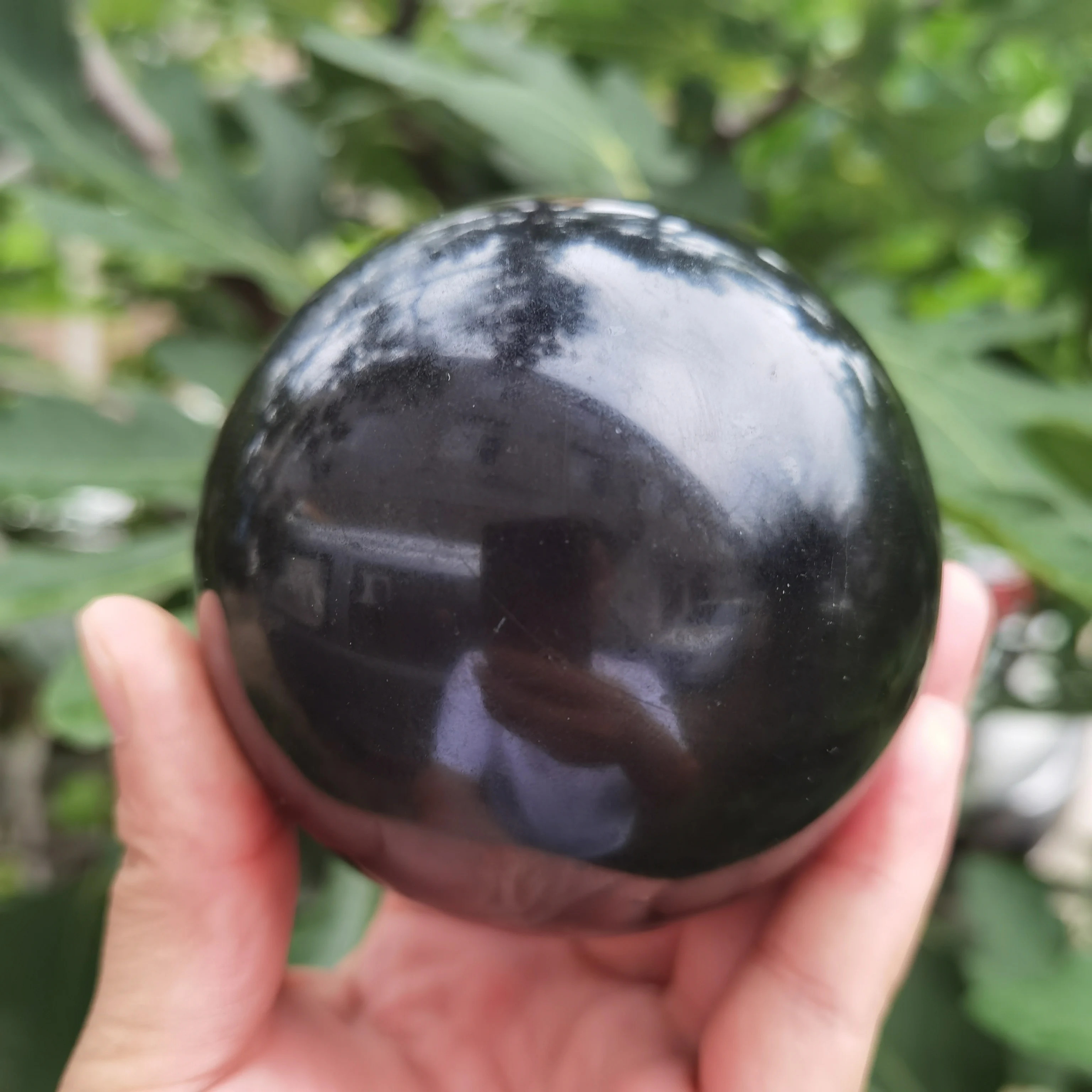 

Black Tourmaline Power Aura Healing Sphere, Reiki Decor