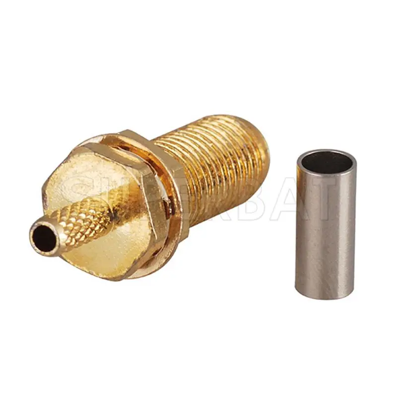 Superbat sma fêmea anteparo rosca longa reta 12.4-18ghz conector coaxial rf para cabo rg316 rg174 rg188 lmr100