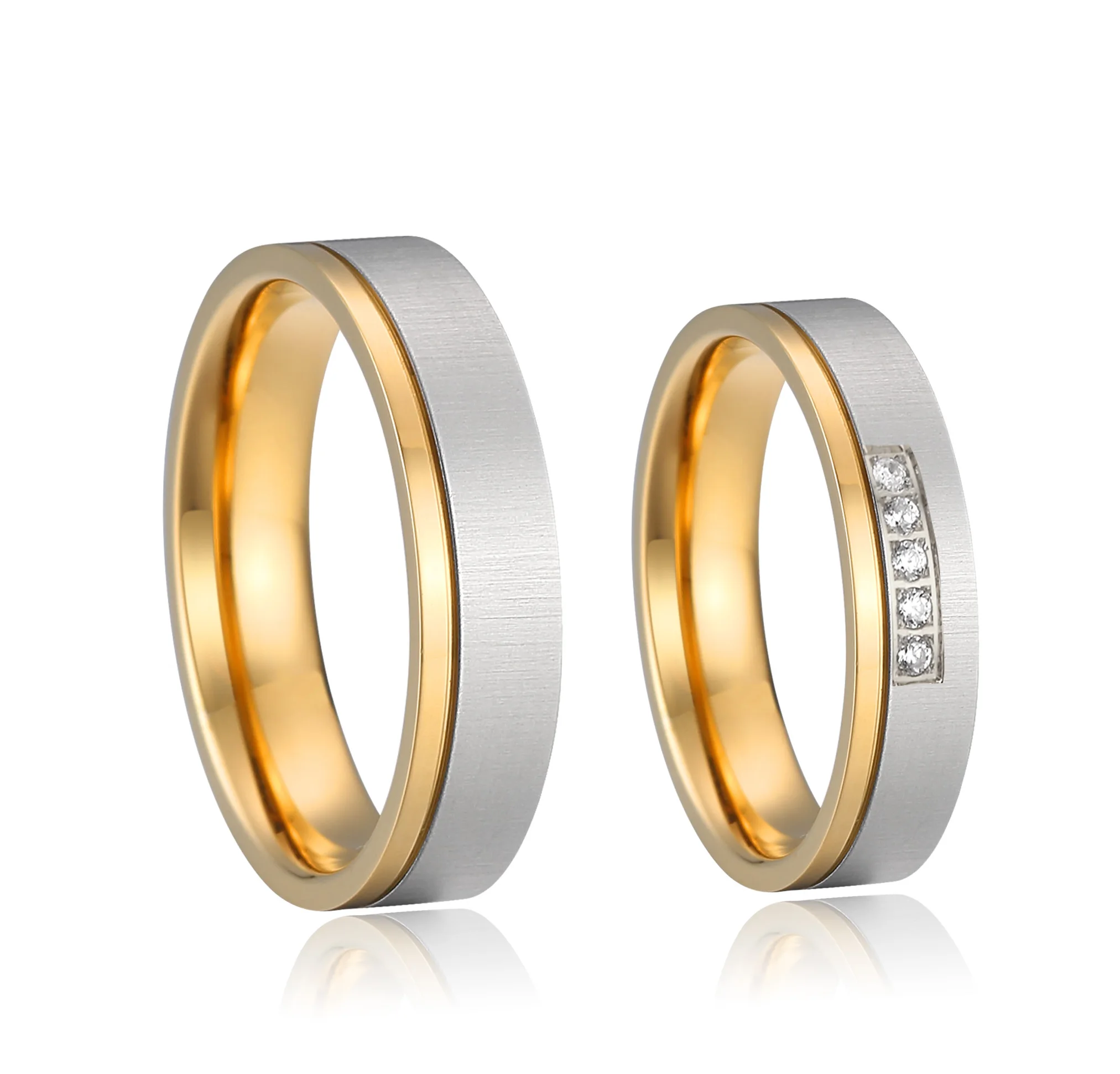 1 Pair Love Alliance latest 18k gold plated couple wedding ring designs for men and women promise anniversary ring marriage