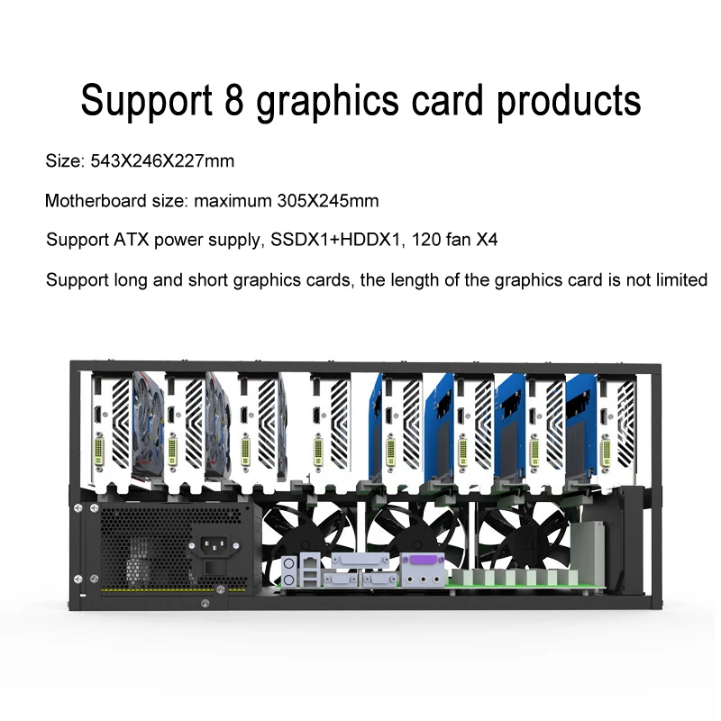 Imagem -06 - Mineração Case Rack Motherboard Bracket Open Mining Rig Frame Eth Etc Zec Ether Acessórios Ferramentas para 68 Gpu Apenas Computador