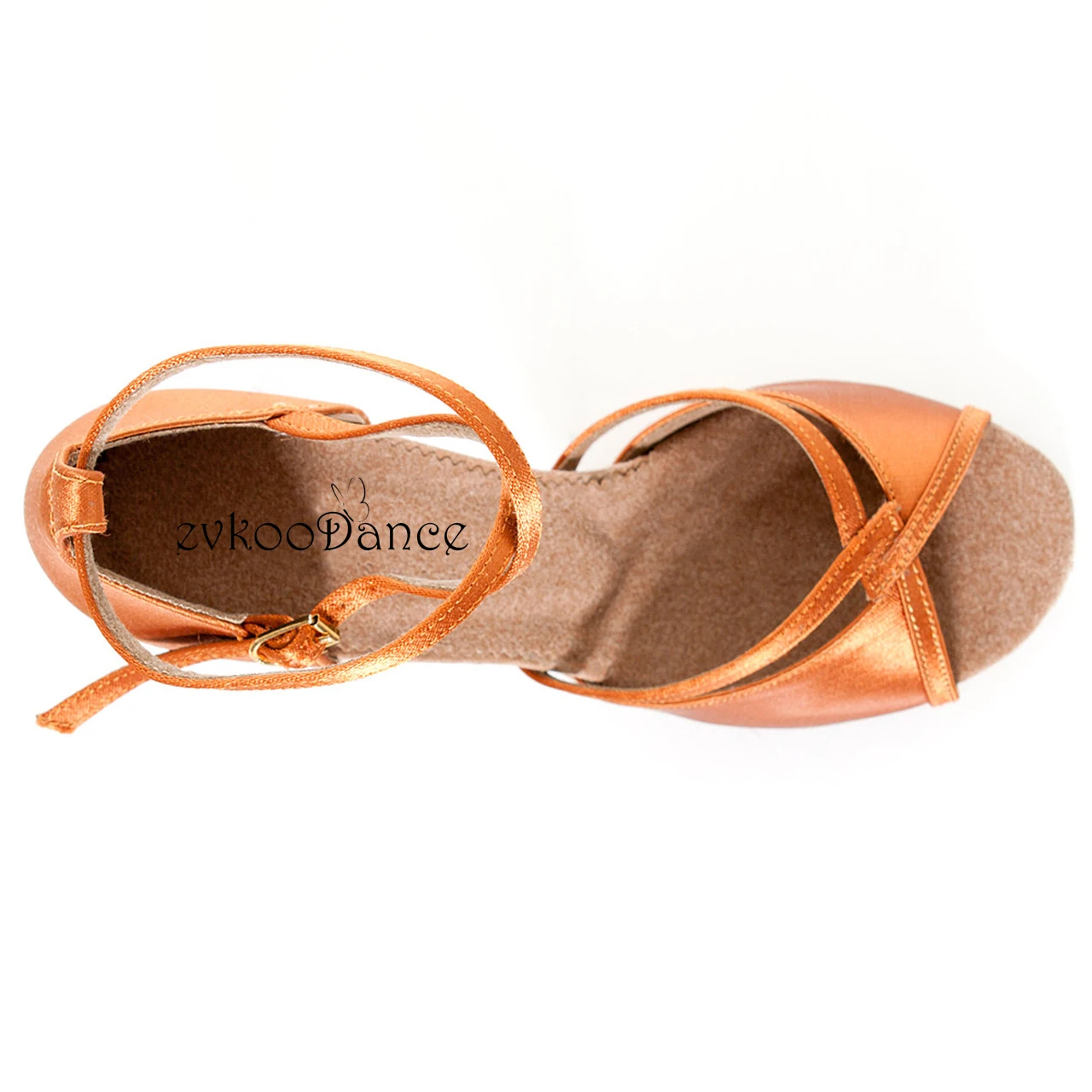 Evkoodance Sapatos de Dança Latina para Mulheres, Sapatos de Dança Tango, Salto Alto, Cetim Marrom, Salsa Latina, Salão de Festa, OEM