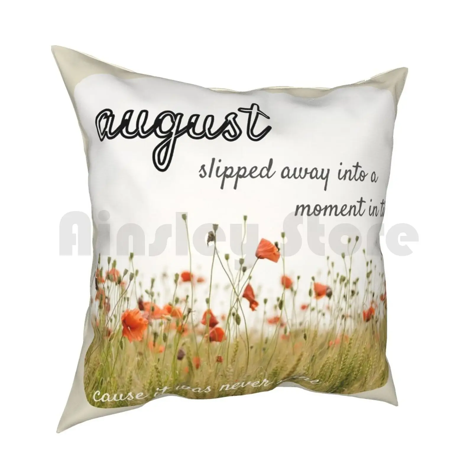 August Folklore Lyrics Slipped Away Moment In Time Pillow Case Printed Home Soft Throw Pillow Folklore Folklore Folklore