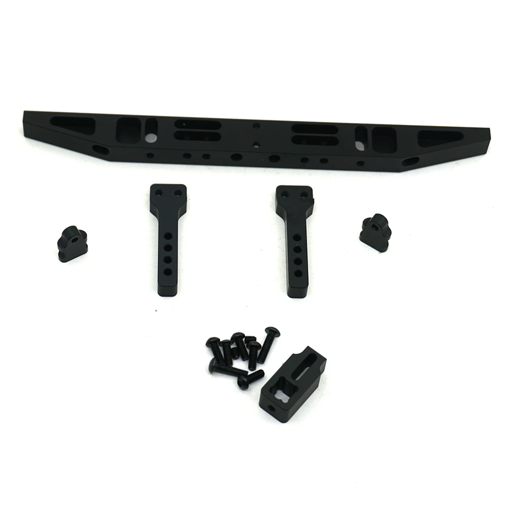 AXSPEED Aluminum Bull Bar TRX4 Front Rear Bumper with Winch Tow Hook Mount for 1/10 RC Crawler TRX-4 Defender Upgrade Parts