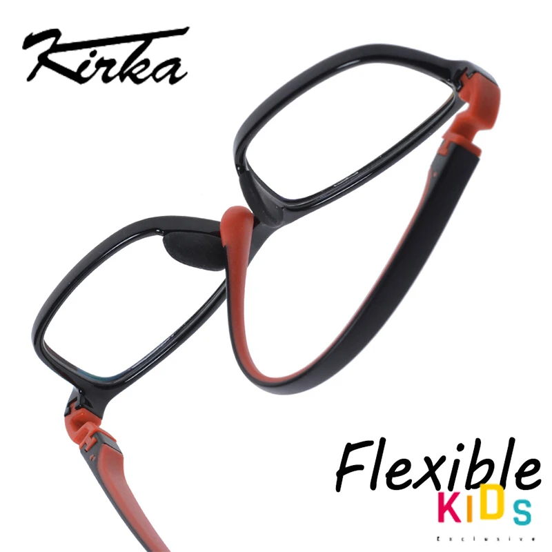 Kirka Optical Children Glasses Frame TR90 Kids Silicone Glasses Strap Eyeglass Frames Children Flexible Glasses Boys Myopia