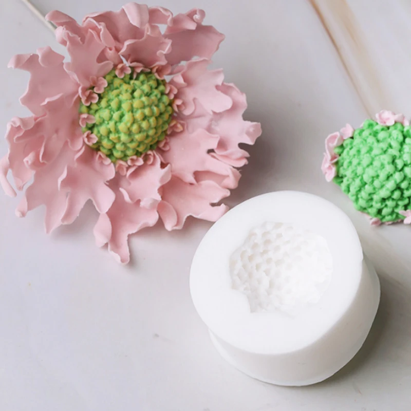 Scabiosa Stamen Silicone Mold for Fondant Cake Decorating, Cupcakes, Sugarcraft, Cookies, Candies, Cards and Clay Bakeware Tools