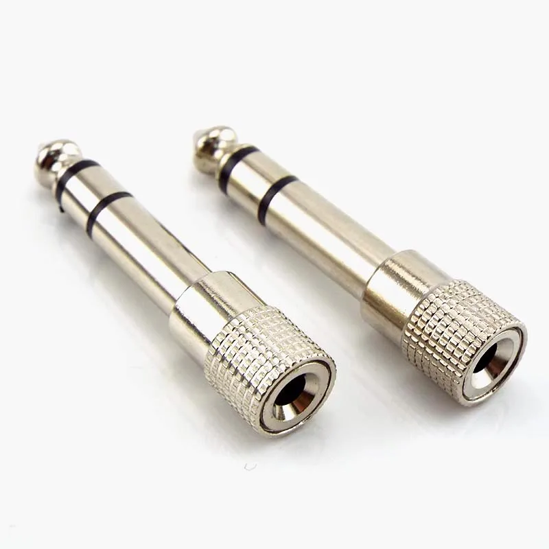 4/10 Buah 6.5Mm 6.35Mm 1/4 "Steker Pria Ke 3.5Mm 1/8" Jack WANITA Konektor Stereo Headphone Speaker Audio Adaptor Mikrofon Rumah