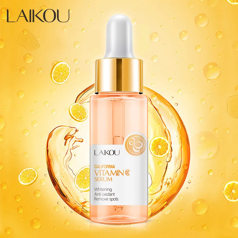 30ml LAIKOU California Vitamin C Face Serum Natural VC Essence Reduce Spots Even Skin Tone Anti Wrinkle Tighten Skin Face Care