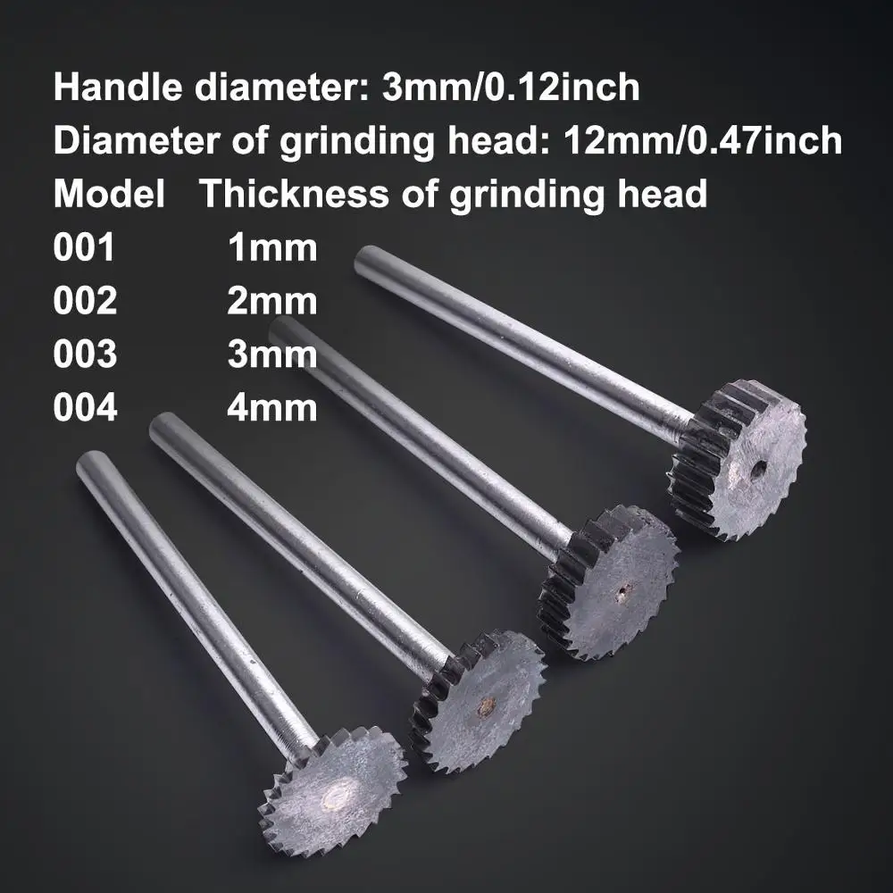 Broca de enrutador de ranura en T de acero de tungsteno, herramienta de corte de archivos rotativos de 12mm x 1/2/3/4mm para herramientas rotativas