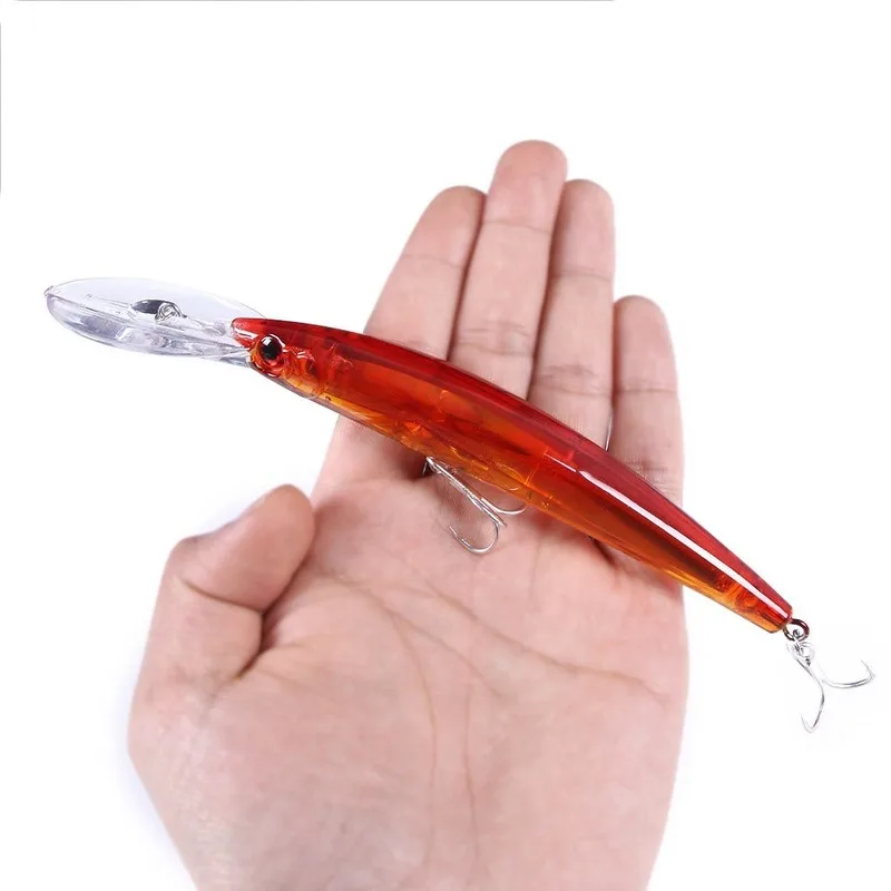 1PCS 17cm 23.5g Big Hard Bait Laser Minnow Fishing Lures Bass Fresh Water Hook Crankbait Wobblers 3D Eyes 10 Colors