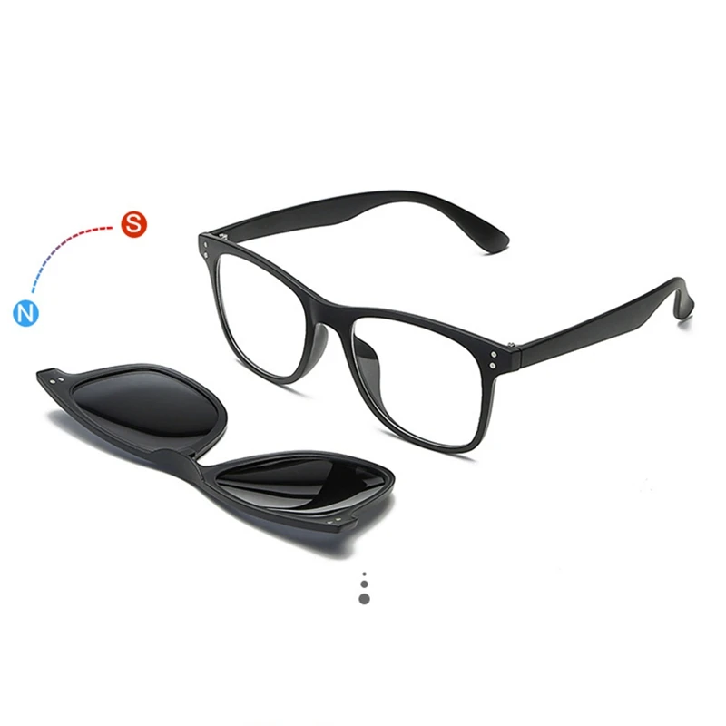 Fashion Optical Spectacle Frame Men Women Myopia With 5 Clip On Sunglasses Polarized Magnetic Glasses For Male Eyeglasses RS1019