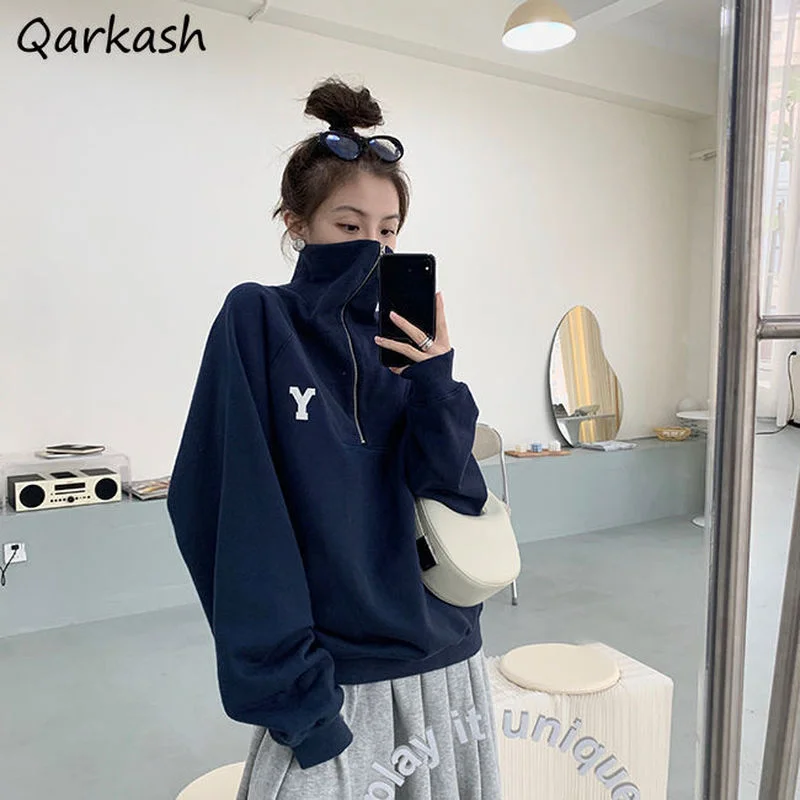 Sweatshirts Women Spring All-match Simple Popular Vintage Prevalent Clothing Students Holiday Newest Chic Daily College Ulzzang