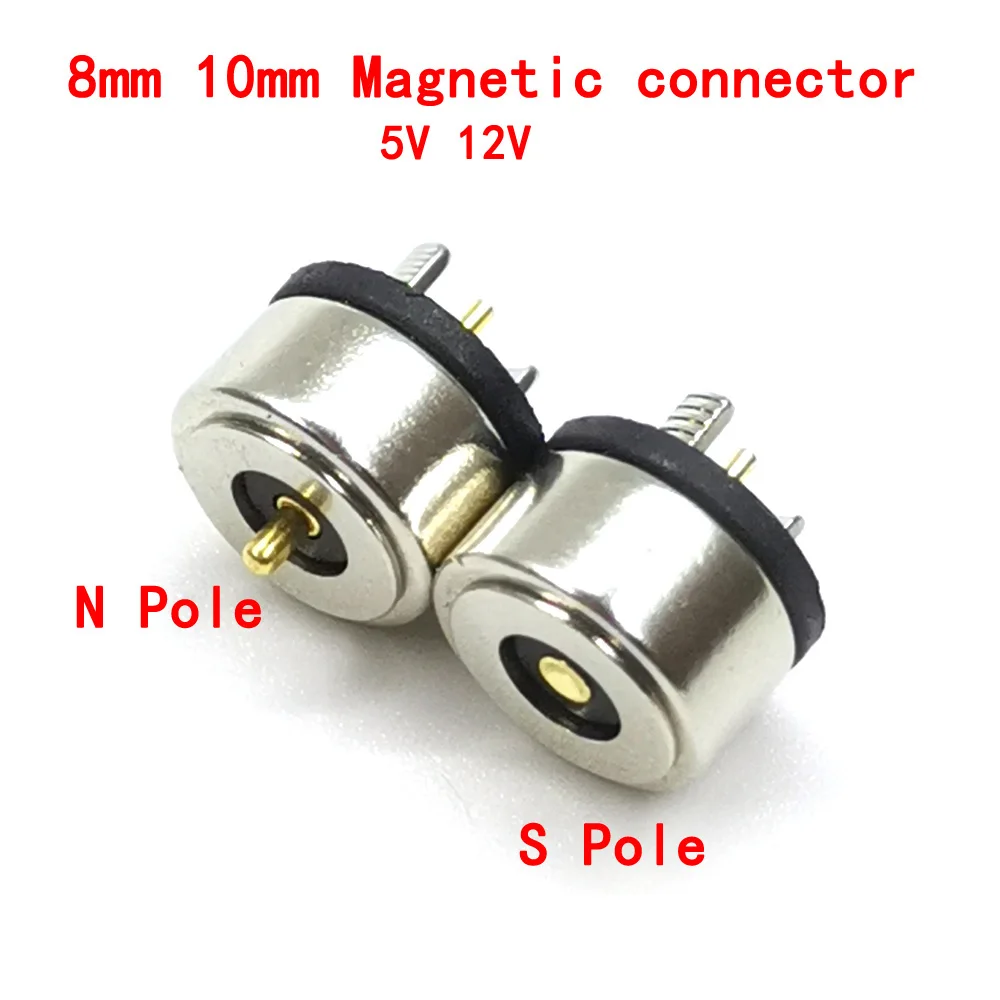 

3set DC 2pin Miniature Magnetic pogo pin Connector 5V 12V Smart Water Cup Charging Magnet 2A 3A Current LED Light Power Socket