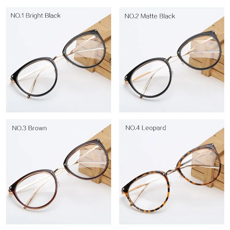 Women\'s 2020 Fashion Eyeglasses Frame Oversized Cat Eye Glasses Frame Clear Lens Eyeglass Black Frame  Reading Glasses UV400