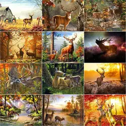 RUOPOTY 5D Diamond Painting Deer Full Square Round Drill Diamond Embroidery Animal Diamond Mosaic Cross Stitch Handmade Gift