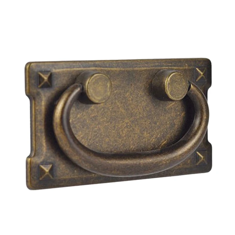 4Pcs Vintage Antique Bronze Drawer Ring Pull Handles Zinc Alloy, Cabinet Door Furniture Handle Decoration