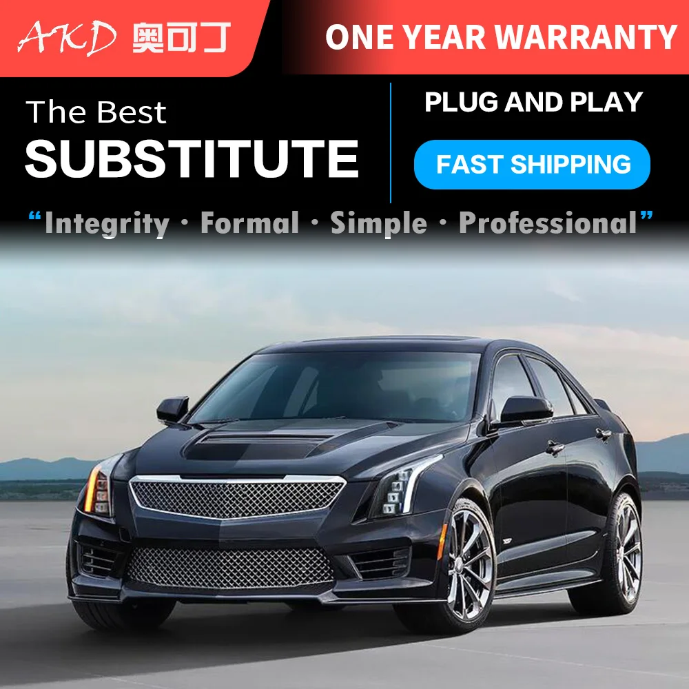 Auto Parts For Cadillac ATS 2014-2018 ATSL latest Styling LED Headlights Low Beam High Beam 4 Lens Projector Car Lights Modified