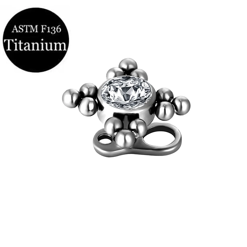 ASTM F136Titanium inlaid drill embedded bone integrated subcutaneous implant nail Dermar Anchor ornament fashion piercing jewelr