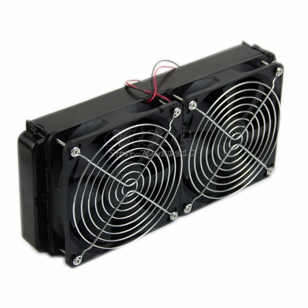 CPU Heatsink Aluminum Computer Radiator Water Cooling Cooler 240mm 2 Fans  Drop ShippingWholesale dropshipping