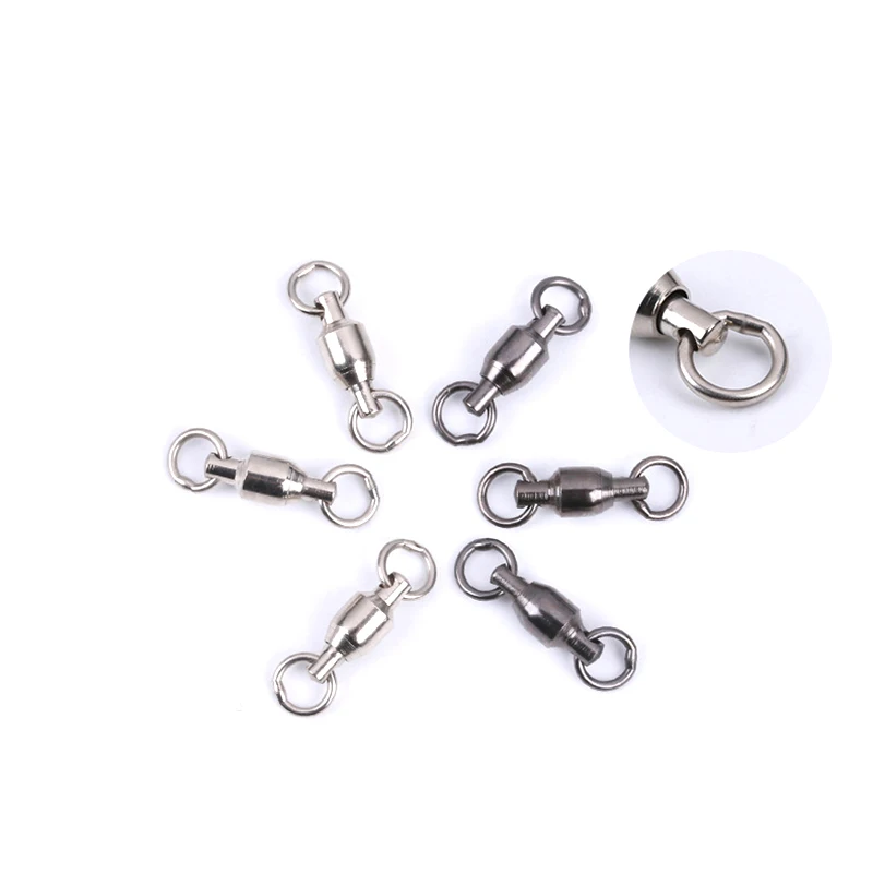 Wholesale Solid Ring Ball Copper Bearing Rolling Swivel Connector Barrel Sea Boat Fishing Accessories Fishhook Accessories Pesca