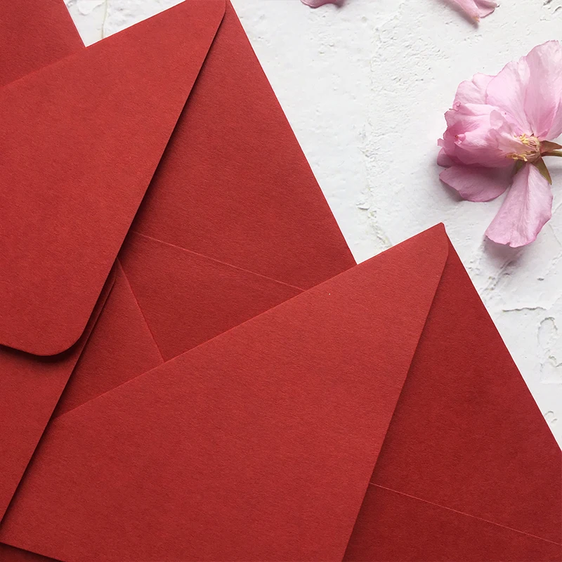 Red Envelope Vintage Luxury Paper Envelope For Wedding Party Invitation Envelope Gift Envelope 10.5x15.5CM