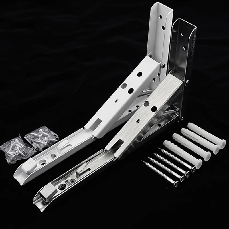 

2pcs Triangle Support Folding Stainless Steel Bracket Bookshelf Wall Mounted Bench Table Furniture Accessories Goods Shelves
