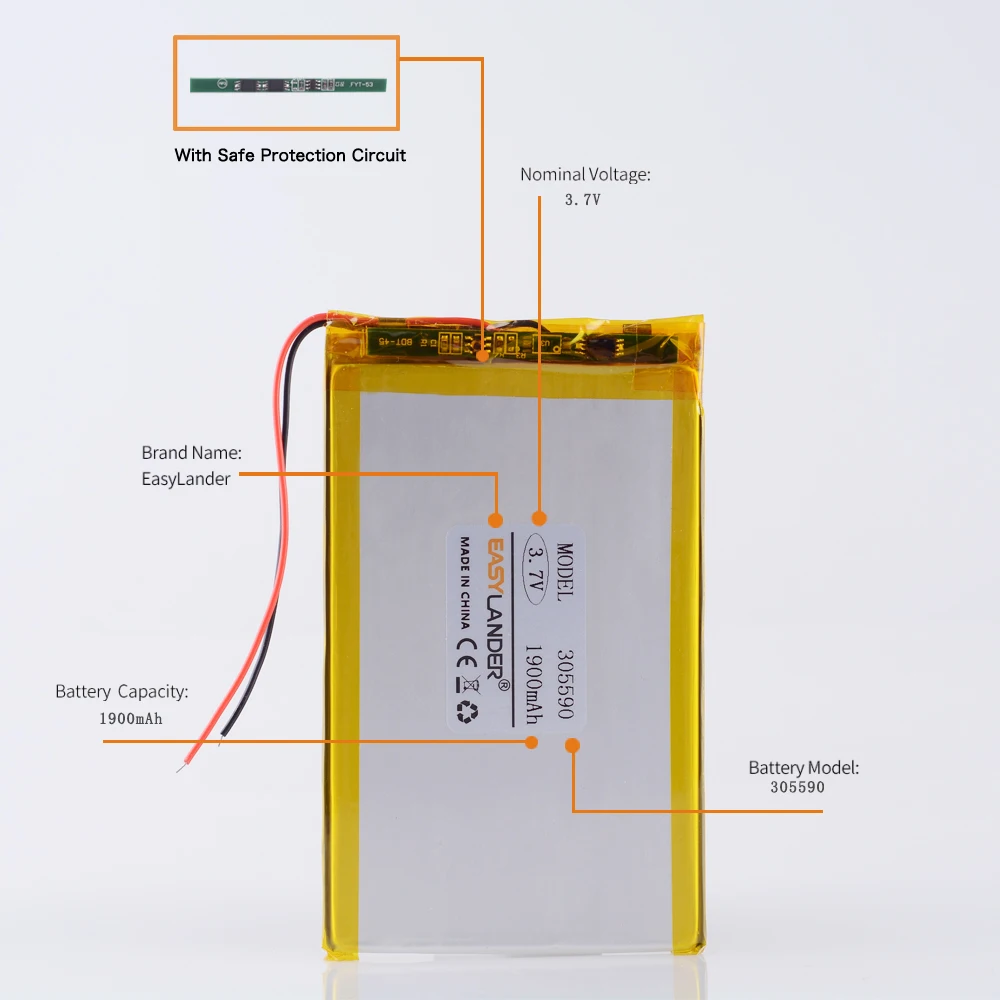 305590 3.7V 1600mAh akumulator litowo-polimerowy akumulator litowo-jonowy do GPS PSP ipod Tablet PC MID iPAQ E-book Power bank 305589 305491