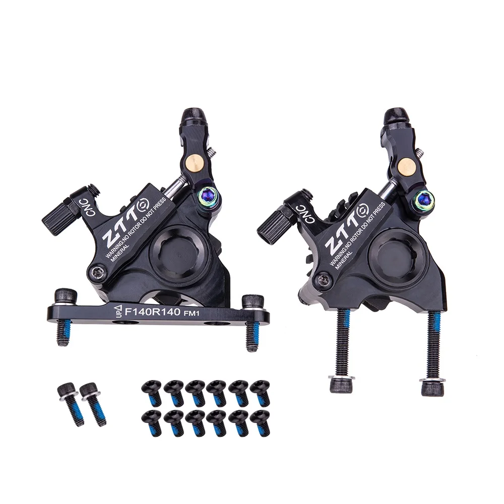 

Road Bike Line Pulling Hydraulic Disc Brake Flat Mount Calipers With Rotor 140mm Bicycle Bilateral Mechanical Cable Brake Clamps