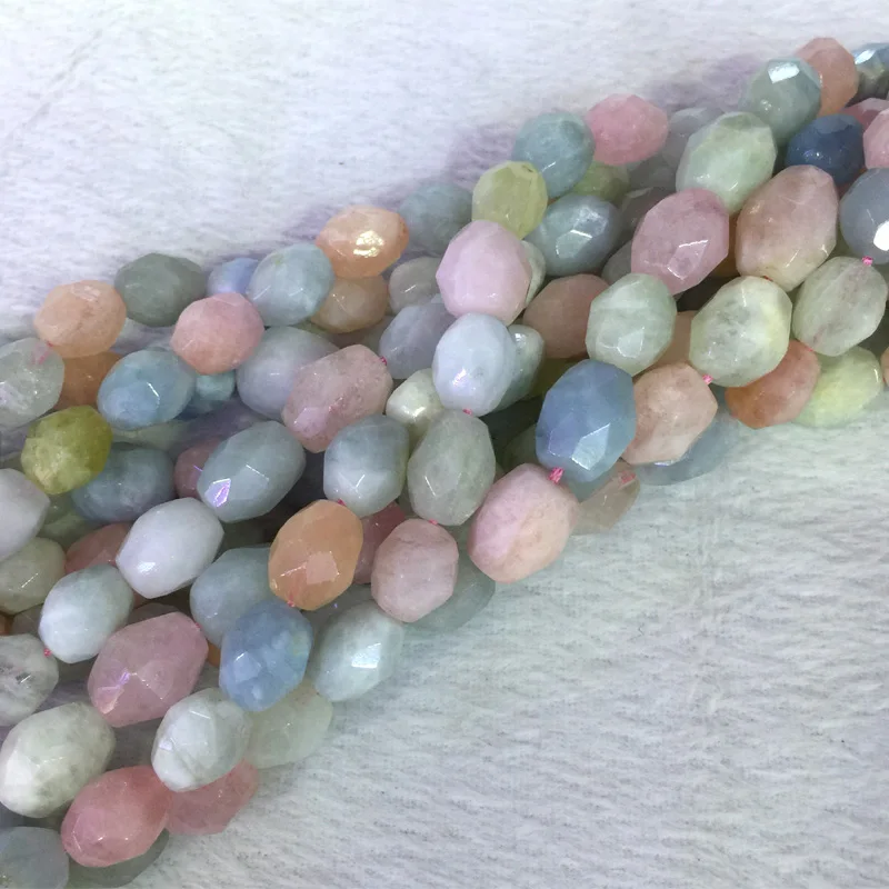 

Multicolour Green Pink Blue Aquamarine Beryl Morganite Hand Cut Faceted Nugget