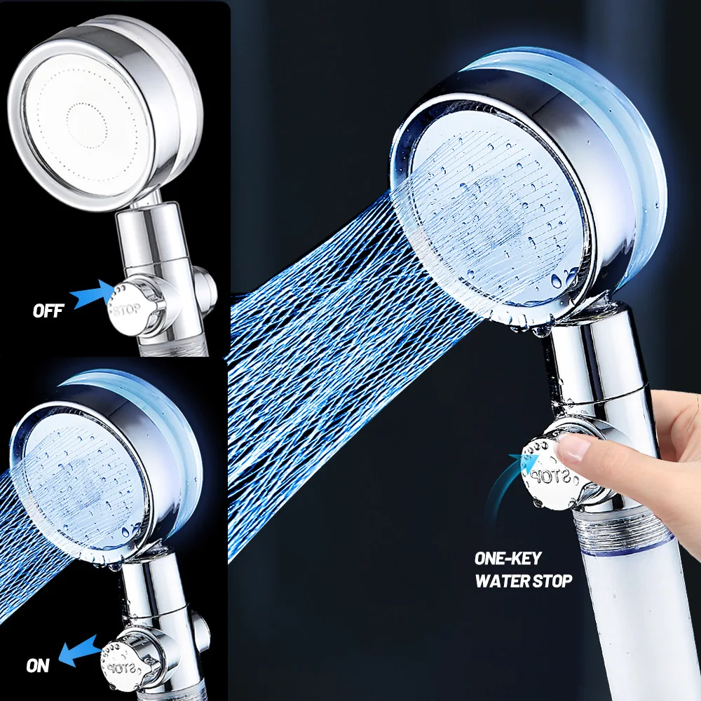 Zhang Ji New Style LED7 Color LED Shower Pressurization Handheld Shower High Pressure One Button Water Stop Button Shower Head