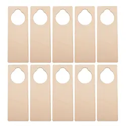 10pcs Wooden Unfinished Blank Door Knob Hangers DIY Hanging Door Sign Painting Plaque For Home Bedroom Hotel