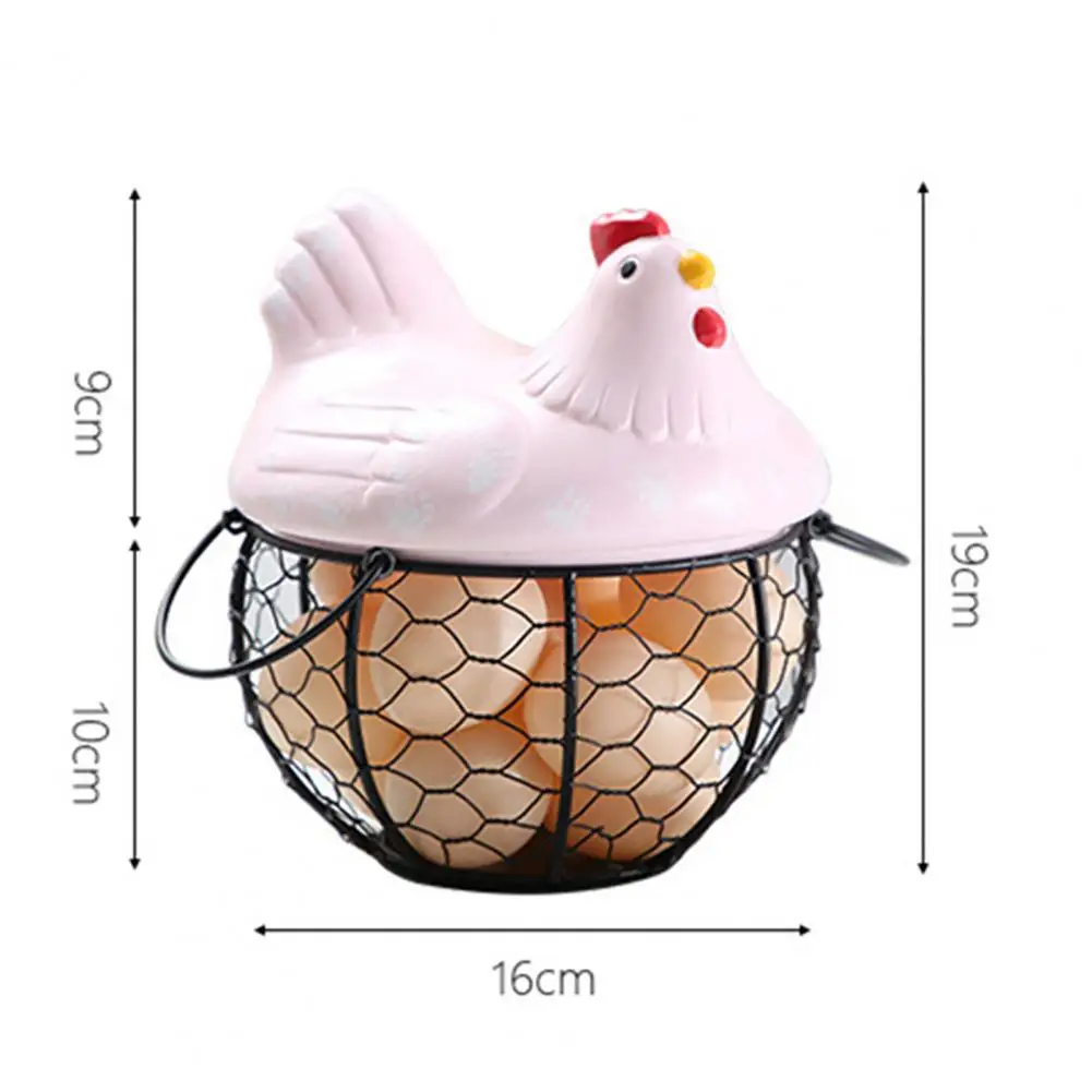 2021 Ceramic Iron Egg Storage Basket Snack Fruit Basket Creative Collection Ceramic Hen Ornaments Decor Kitchen Accessories New