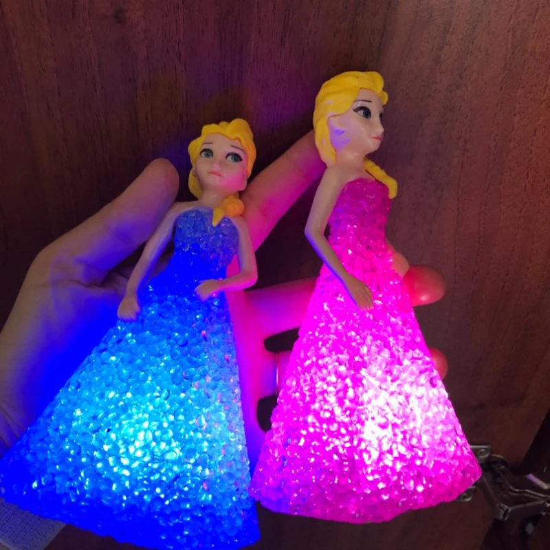 Frozen Elsa Disney Anna Kids Toys LED Colorful Gradient Crystal Night Light Lamp Battery Snow Queen Princess Girls Birthday Gift