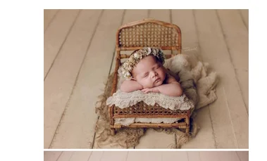 Newborn Photography Props Wooden Baby Bed Woven Rattan Bamboo Chair Newborn Baby Bed Photography Props for Infant Boys Girls