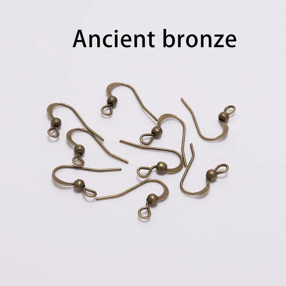 100Pcs 19*18mm Earring Components Hooks Twist  Gold Bronze Ear Hook Clasps Earring Wires Findings For DIY Jewelry Making