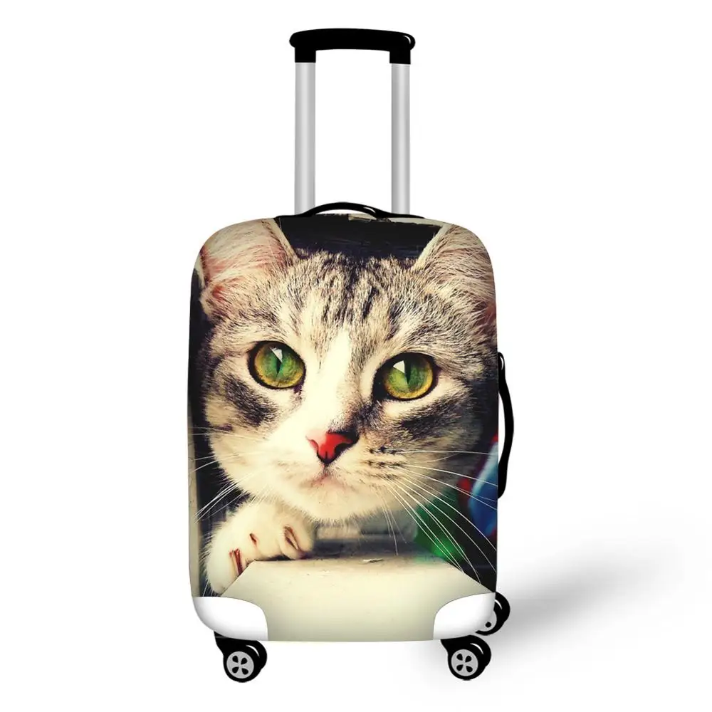 Pet Kitten Cat Pattern Elastic Luggage Protective Cover Zipper Suit For 18-32 inch Trunk Case Travel Suitcase Covers Bags