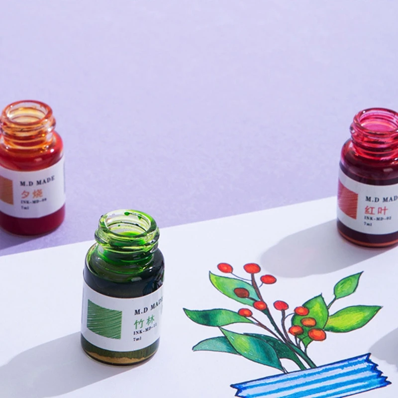 12 Colors Calligraphy Pen Ink 12 Constellation Ink Gold Powder Glass Dip Pen Inks Fountain Pen Writing Signature