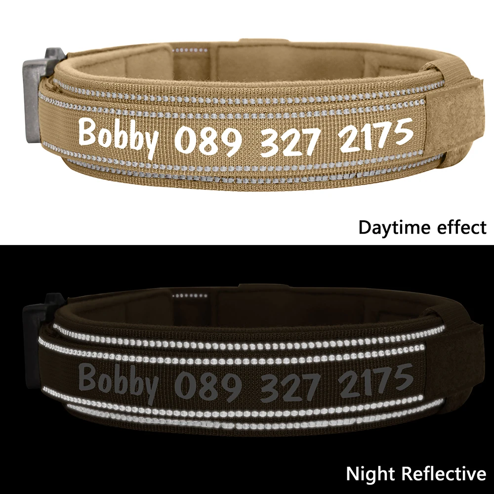 Custom Nylon Dog Collar Military Tactical Dog Collar Duarable Reflective German Shepard Medium Large Dogs Collars Pet Supplies